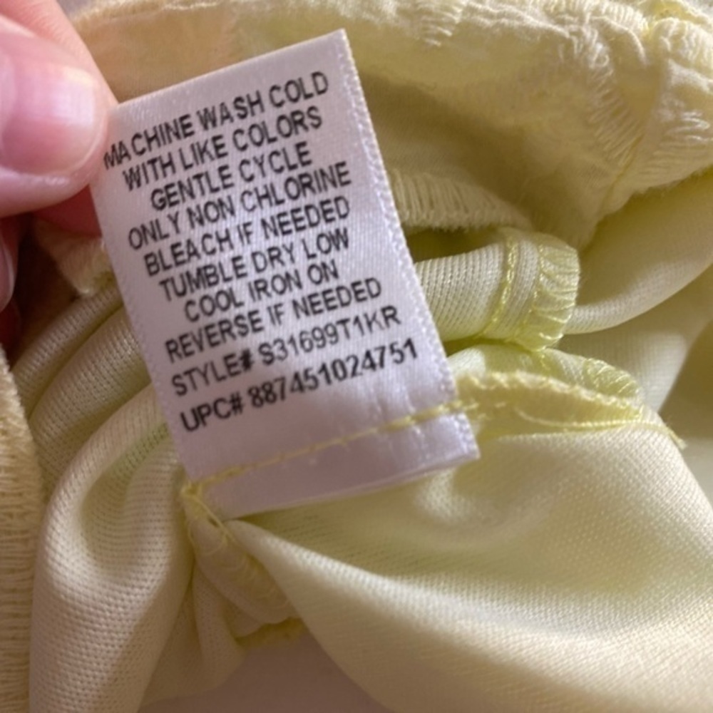 LBK Lemon Yellow 100%‎ Cotton Light Crochet Skirt - Picture 6 of 7
